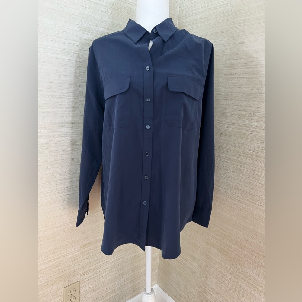 Classic Navy Button-Down Women's Shirt